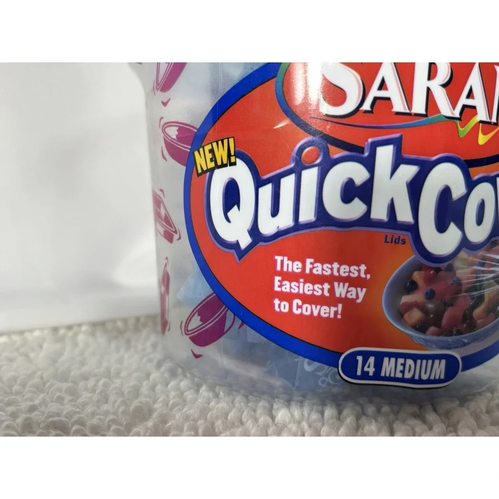 Saran Quick Covers Lids 14 Medium Blue Plastic 14-1/8 inch‎ diameter